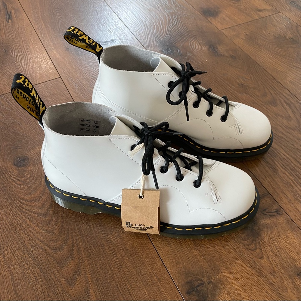 NWT Dr. Martens Church Monkey Boots White US L 10 / M 9